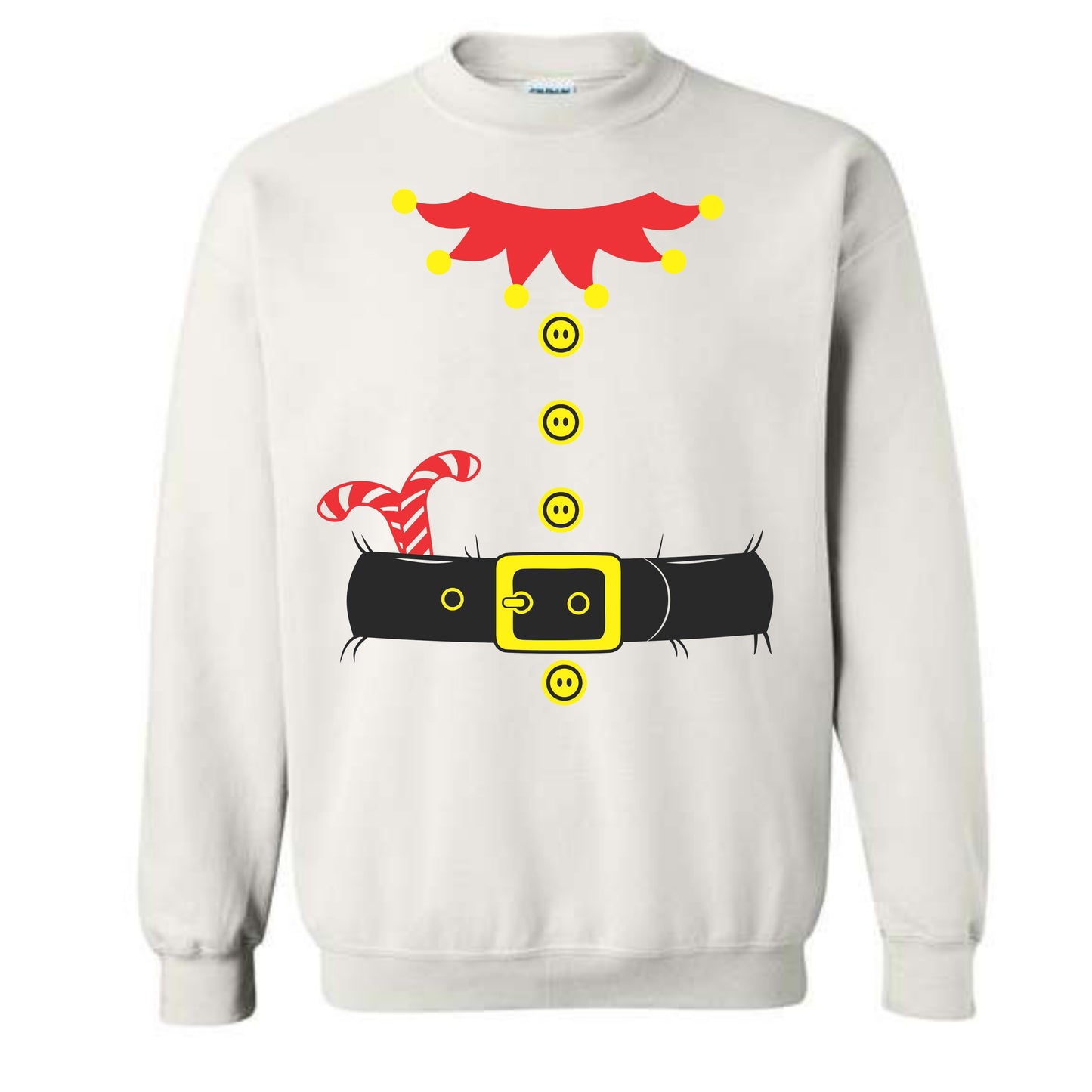 Merry Christmas Elf Novelty Costume Crewneck Sweatshirt Funny Unisex Holiday Sweater Spirit Pullover Party Gift Size Small to 5XL