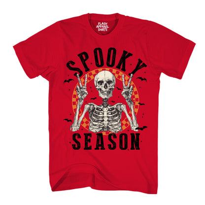 Halloween Shirt Vintage Retro Skeleton Scary Spooky Season Funny Tee Costume T-Shirt Novelty Gift T Shirt