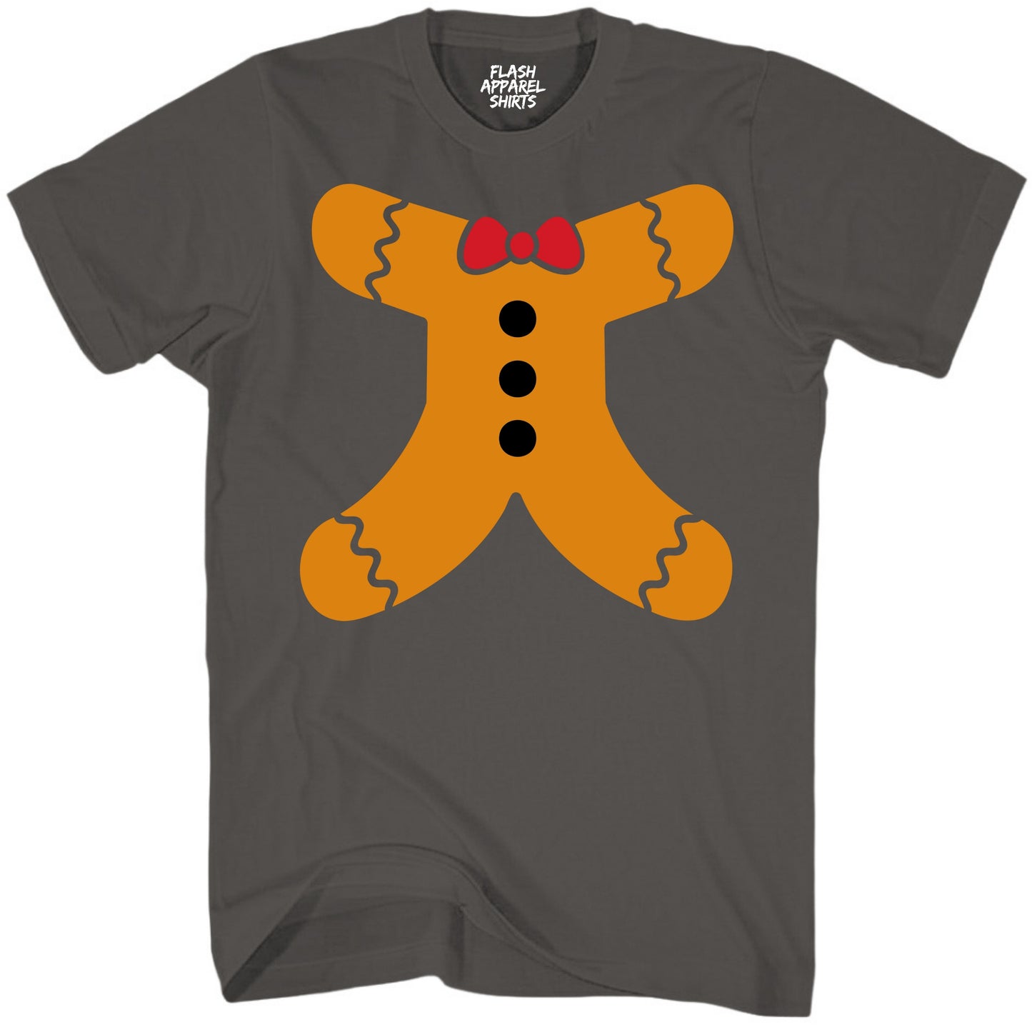 Merry Christmas Gingerbread Man Body Costume Shirt Unisex T-Shirt Holiday Spirit Novelty Tee Party Size Small to 5XL