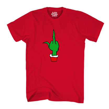 Funny Elf Shirt Green Finger Holiday Style Family Christmas Tee Costume T-Shirt