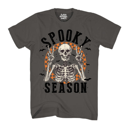 Halloween Shirt Vintage Retro Skeleton Scary Spooky Season Funny Tee Costume T-Shirt Novelty Gift T Shirt