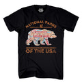 National Parks Shirt USA Park Map Walking Bear Camping & Hiking T-Shirt Outdoor Wildlife Nature Tee