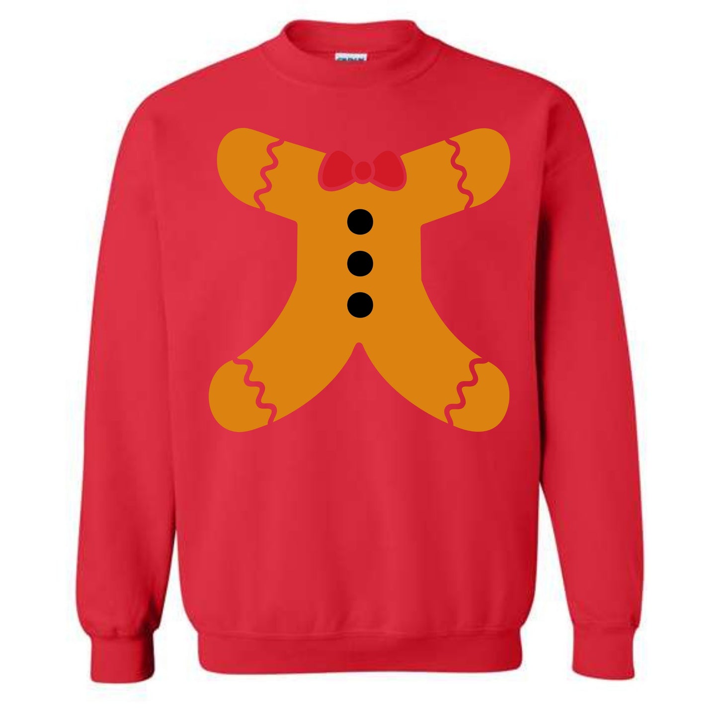 Merry Christmas Gingerbread Man Body Costume Crewneck Sweatshirt Unisex Sweater Holiday Spirit Novelty Party Size Small to 5XL