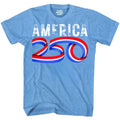 USA 250th Anniversary T-Shirt Patriotic Graphic T Shirt 4th of July Tee Ribbon Flag Shirt