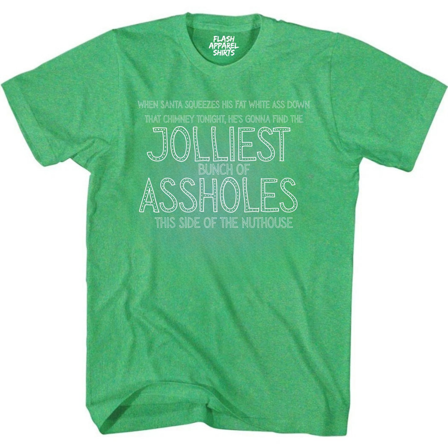 Mens Funny Christmas Shirts Jolliest Bunch of A Holes T-Shirt Funny Retro Vintage Tee Graphic Fathers Day Holiday Spirit Party Gift Small to 5XL