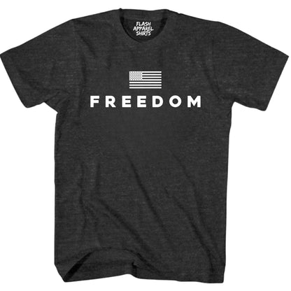 Freedom Shirt Freedom Text Flag T Shirt for Men & Women Patriotic Men's Tshirts Graphic Tee Unisex Adult Tee