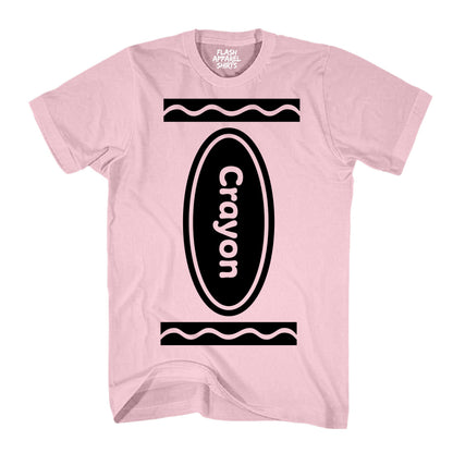 Crayon Costume Shirt Halloween Shirt Party Tee Unisex Vintage Retro Funny T-Shirt Novelty Gift T Shirt