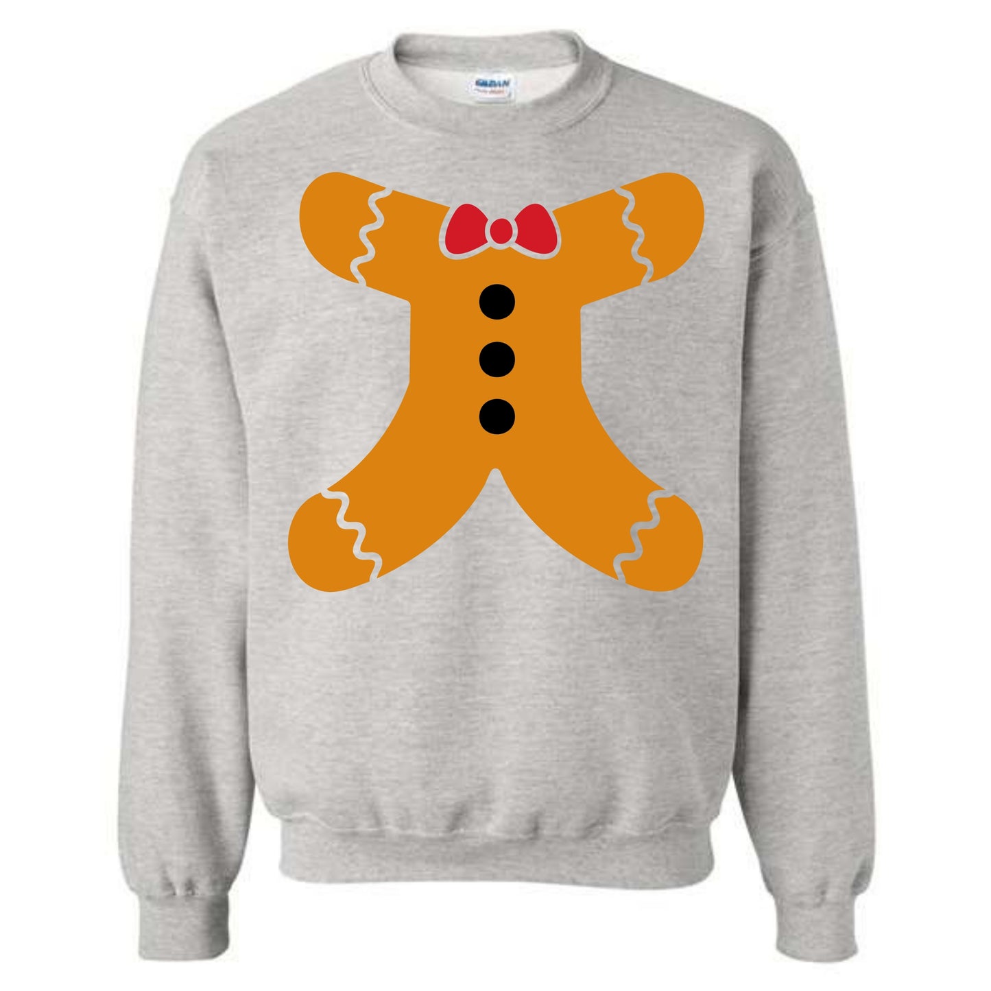 Merry Christmas Gingerbread Man Body Costume Crewneck Sweatshirt Unisex Sweater Holiday Spirit Novelty Party Size Small to 5XL