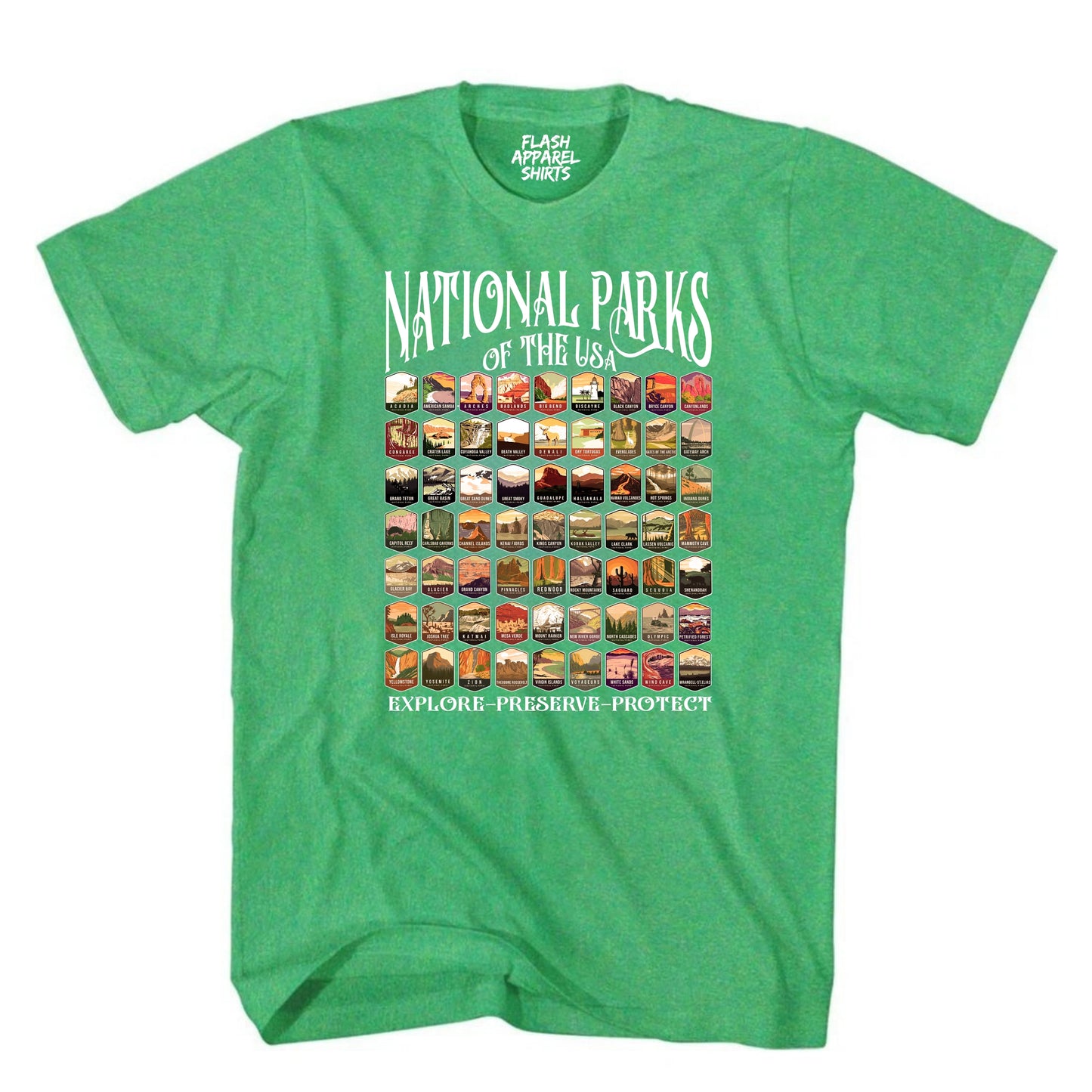 National Parks Shirt USA Explore Preserve Protect Park Collection Camping & Hiking T-Shirt Outdoor Wildlife Nature Tee