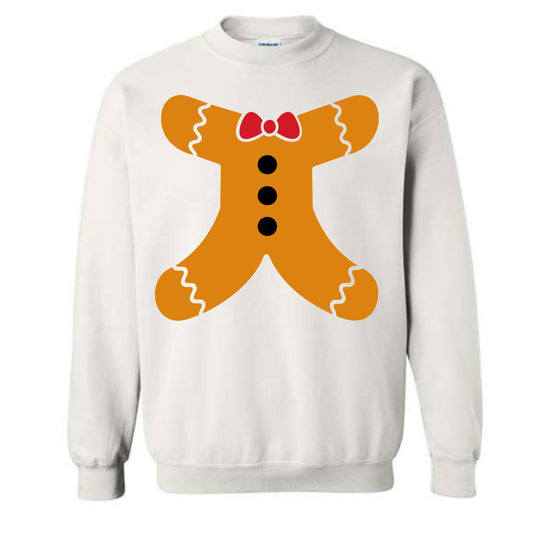 Merry Christmas Gingerbread Man Body Costume Crewneck Sweatshirt Unisex Sweater Holiday Spirit Novelty Party Size Small to 5XL