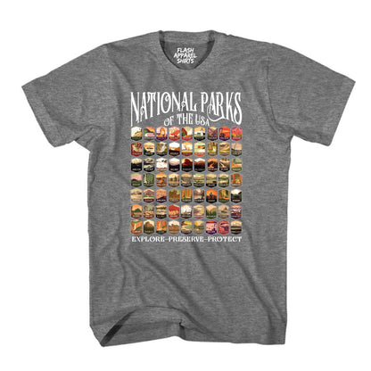 National Parks Shirt USA Explore Preserve Protect Park Collection Camping & Hiking T-Shirt Outdoor Wildlife Nature Tee