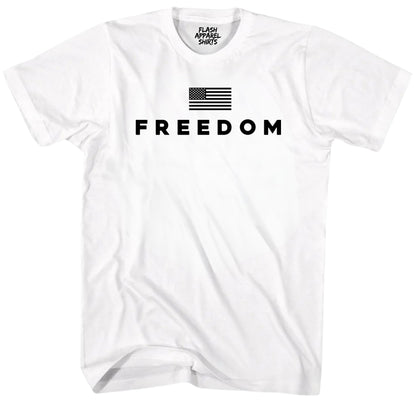 Freedom Shirt Freedom Text Flag T Shirt for Men & Women Patriotic Men's Tshirts Graphic Tee Unisex Adult Tee