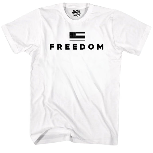 Freedom Shirt Freedom Text Flag T Shirt for Men & Women Patriotic Men's Tshirts Graphic Tee Unisex Adult Tee