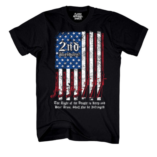 2nd Amendment Right to Bear Arms USA Flag Guns We the People T Shirt Patriotic Graphic Tee Shirt