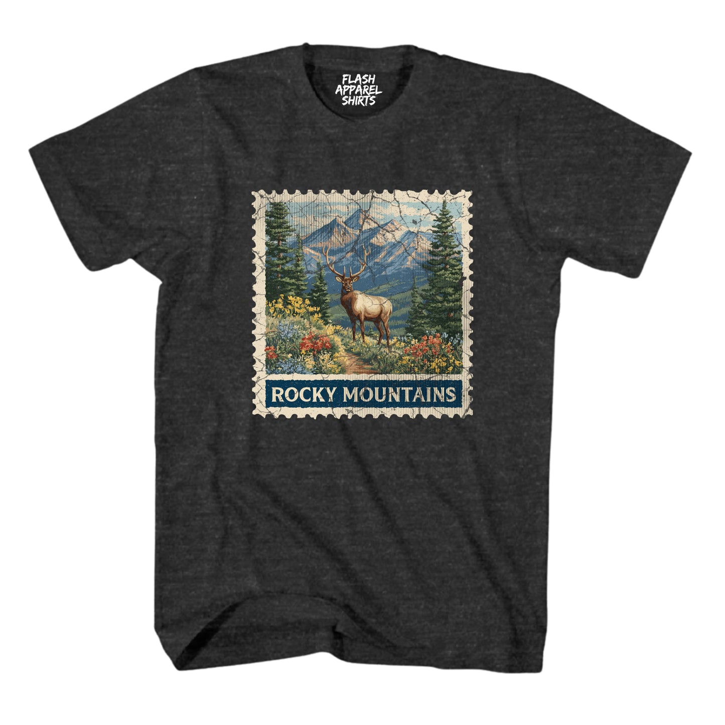 Rocky Mountain National Park Colorado Moose Shirt Stamp TShirt USA Camping Hiking T-Shirt Outdoor Wildlife Nature Tee