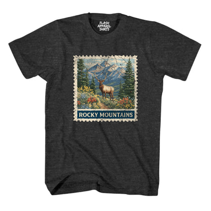 Rocky Mountain National Park Colorado Moose Shirt Stamp TShirt USA Camping Hiking T-Shirt Outdoor Wildlife Nature Tee