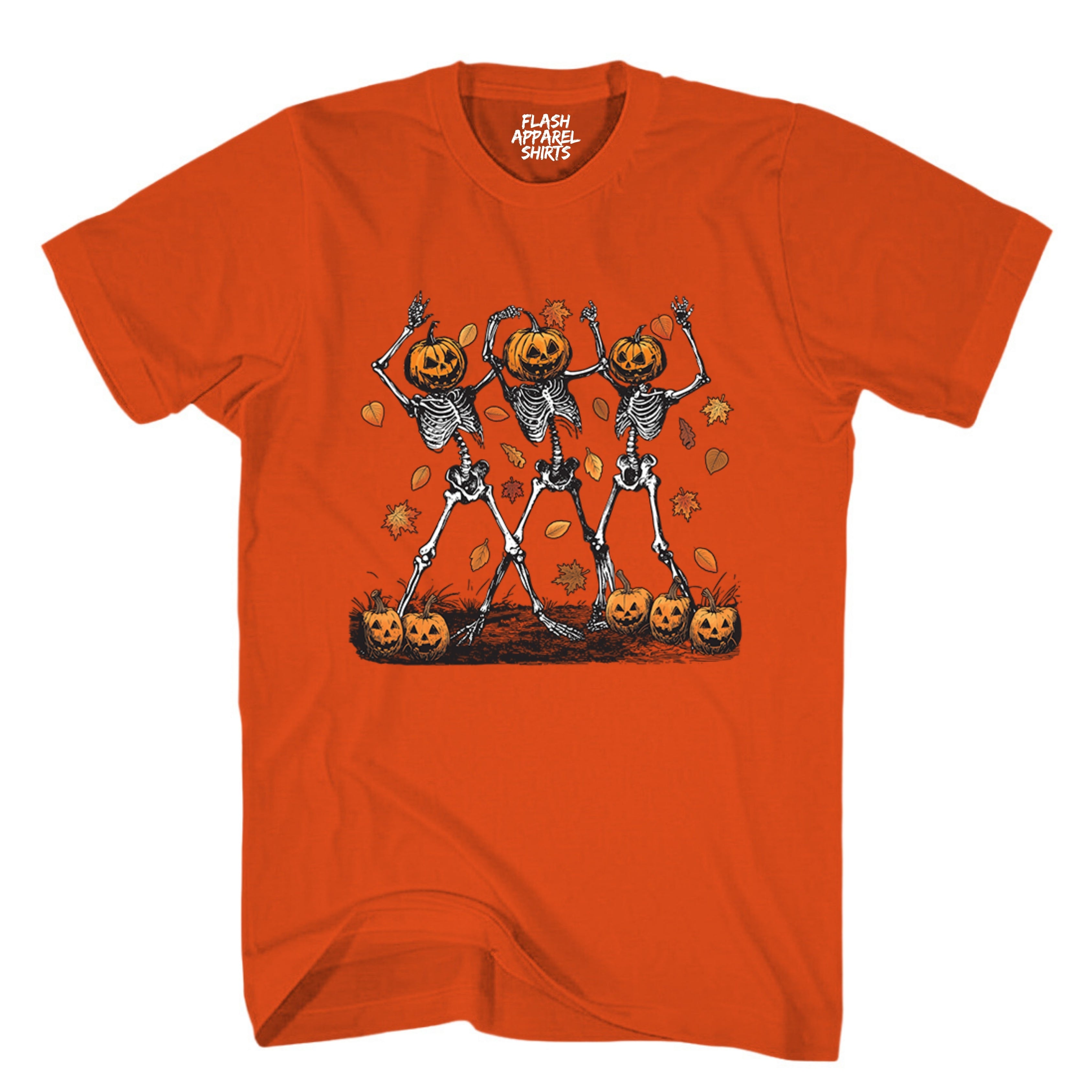 Halloween Pumpkin Skeleton Head Shirt Spooky Tee Dancing Retro Scary T-Shirt Novelty Gift T Shirt