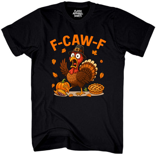 Caw Turkey Thanksgiving Shirt Gobble Bird Novelty T-Shirt Funny Adult Humor Gift Tee Shirts Men Women Small to 5XL