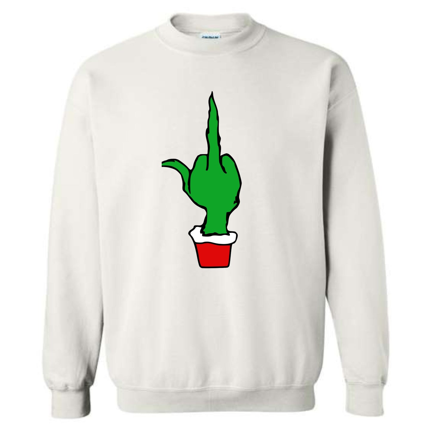 Christmas Green Finger Holiday Crewneck Sweatshirt