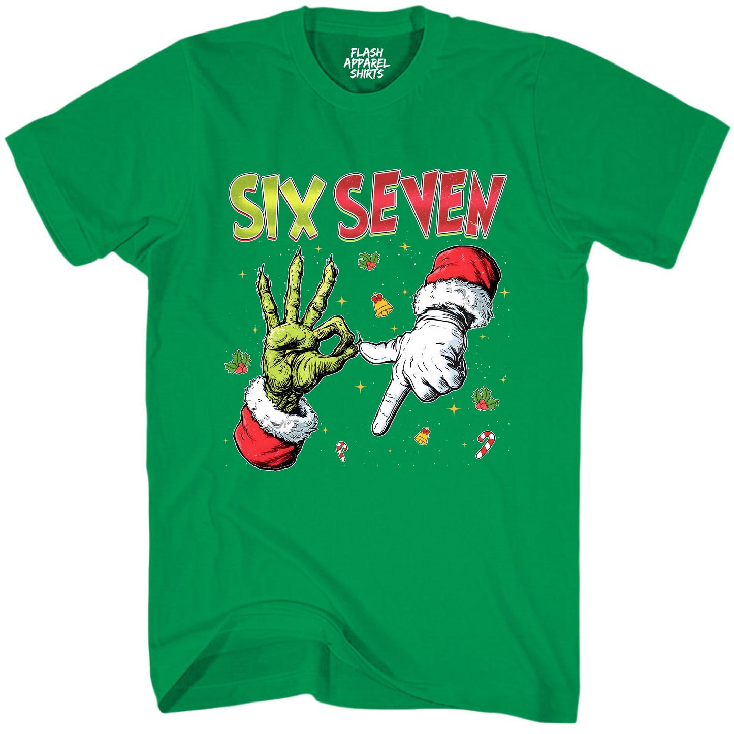 Merry Christmas 6 7 Six Seven Novelty Shirt Funny Unisex Holiday Gen Z T-Shirt Spirit Tee Party Gift Size Small to 5XL