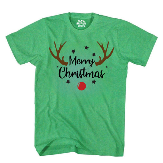 Merry Christmas Reindeer Costume T-Shirt Unisex Shirt Holiday Spirit Novelty Party Tee Size Small to 5XL