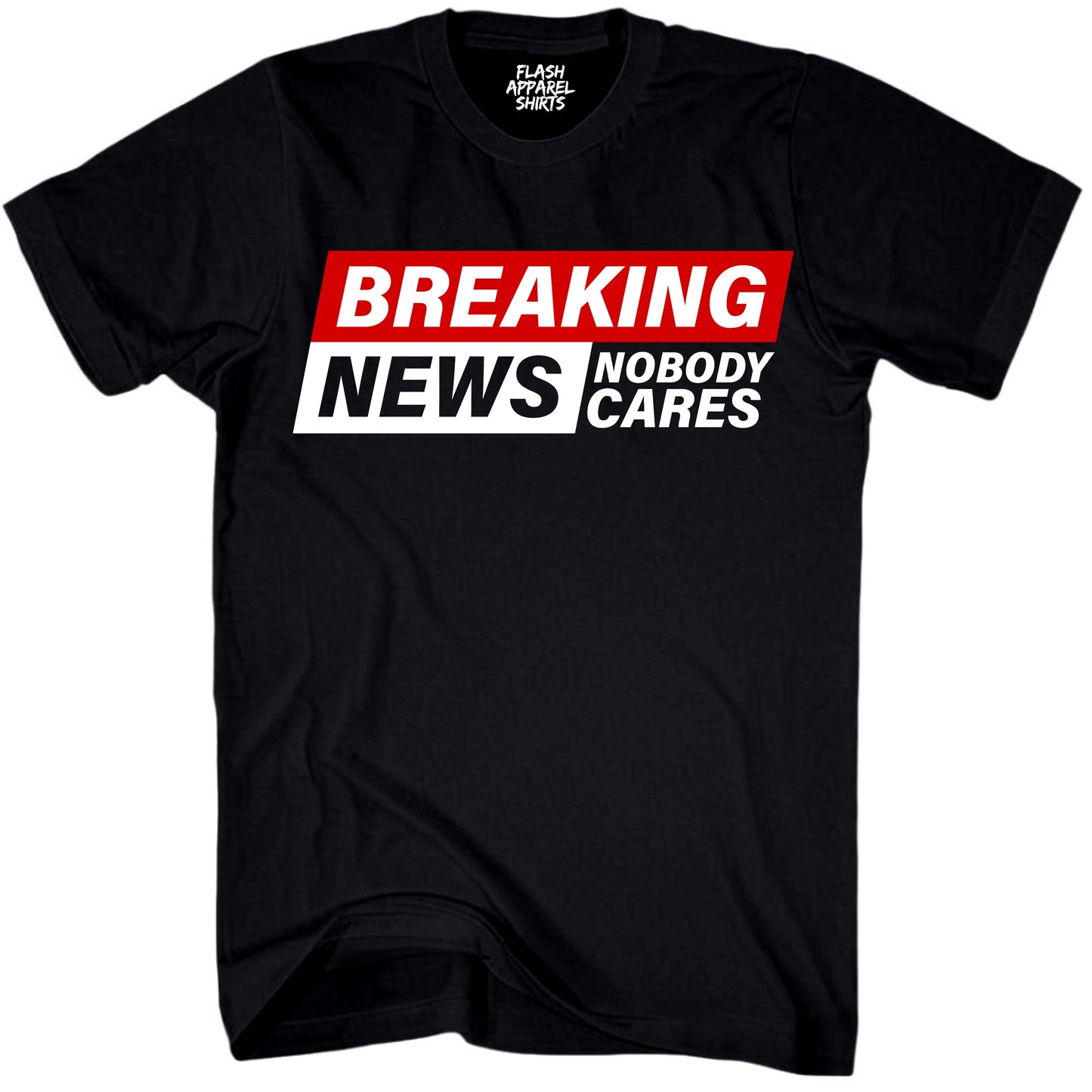 Funny Shirt Breaking News I Don't Care T-Shirt Gift Tee Retro Vintage Graphic Fathers Day Holiday Spirit Party Small to 5XL