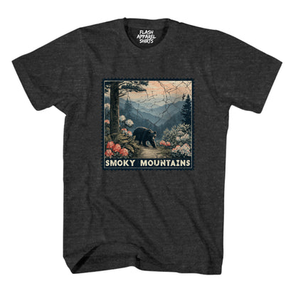 Great Smoky Mountain National Park Shirt Stamp TShirt USA Camping Hiking T-Shirt Outdoor Wildlife Nature Tee