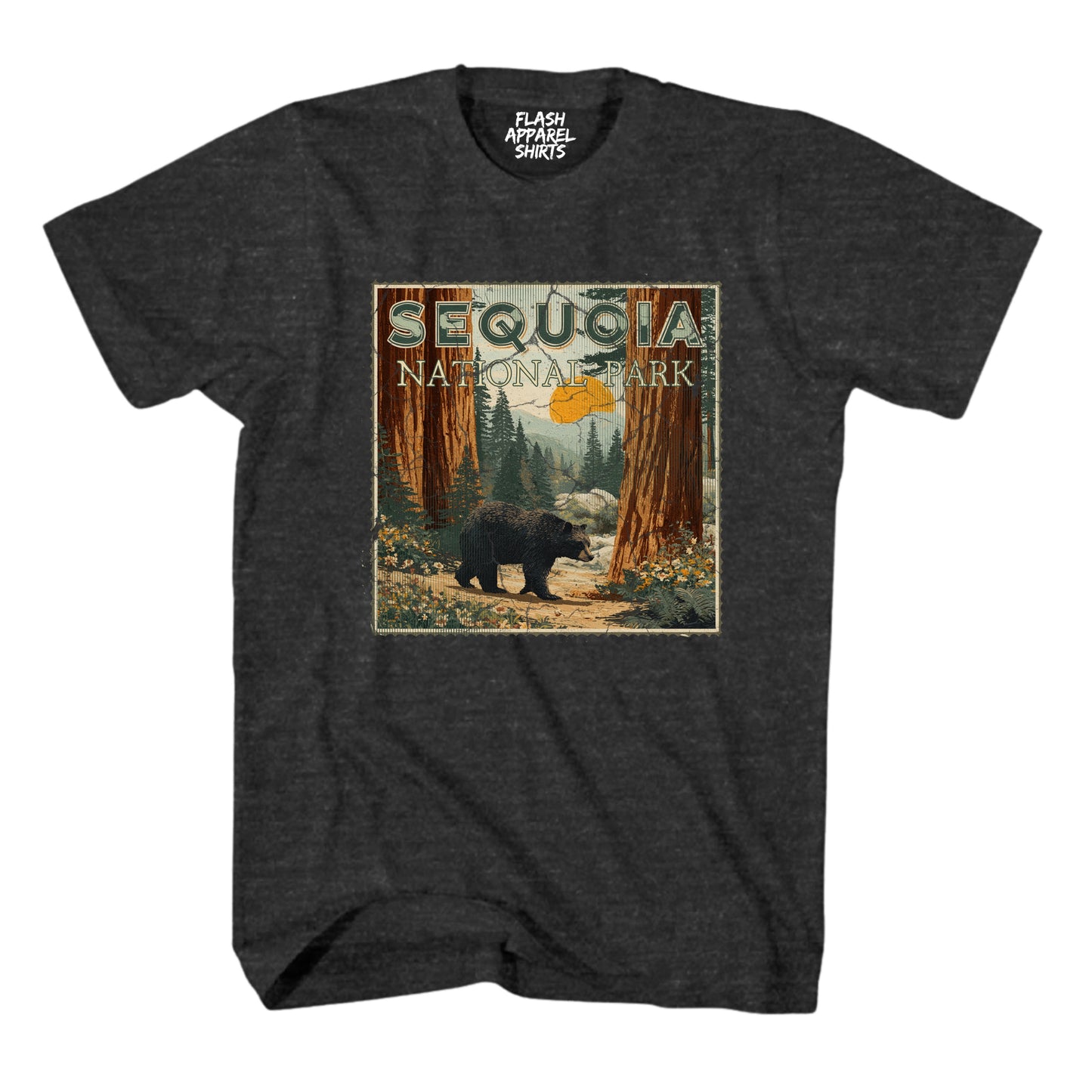 Sequoia National Park Shirt California Giant Tree Stamp TShirt USA Camping Hiking T-Shirt Outdoor Wildlife Nature Tee Small to 5XL