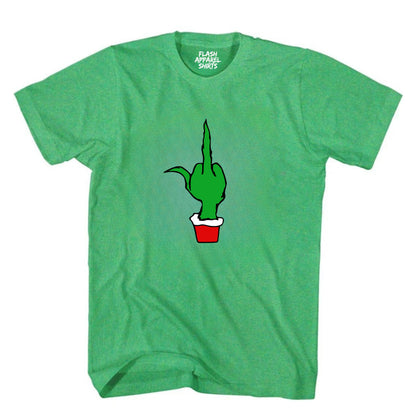 Funny Elf Shirt Green Finger Holiday Style Family Christmas Tee Costume T-Shirt