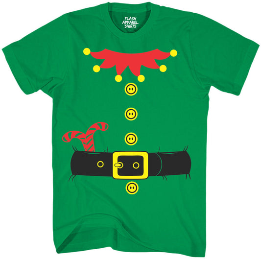 Merry Christmas Elf Novelty Costume T-Shirt Funny Unisex Holiday T-Shirt Spirit Tee Party Gift Size Small to 5XL