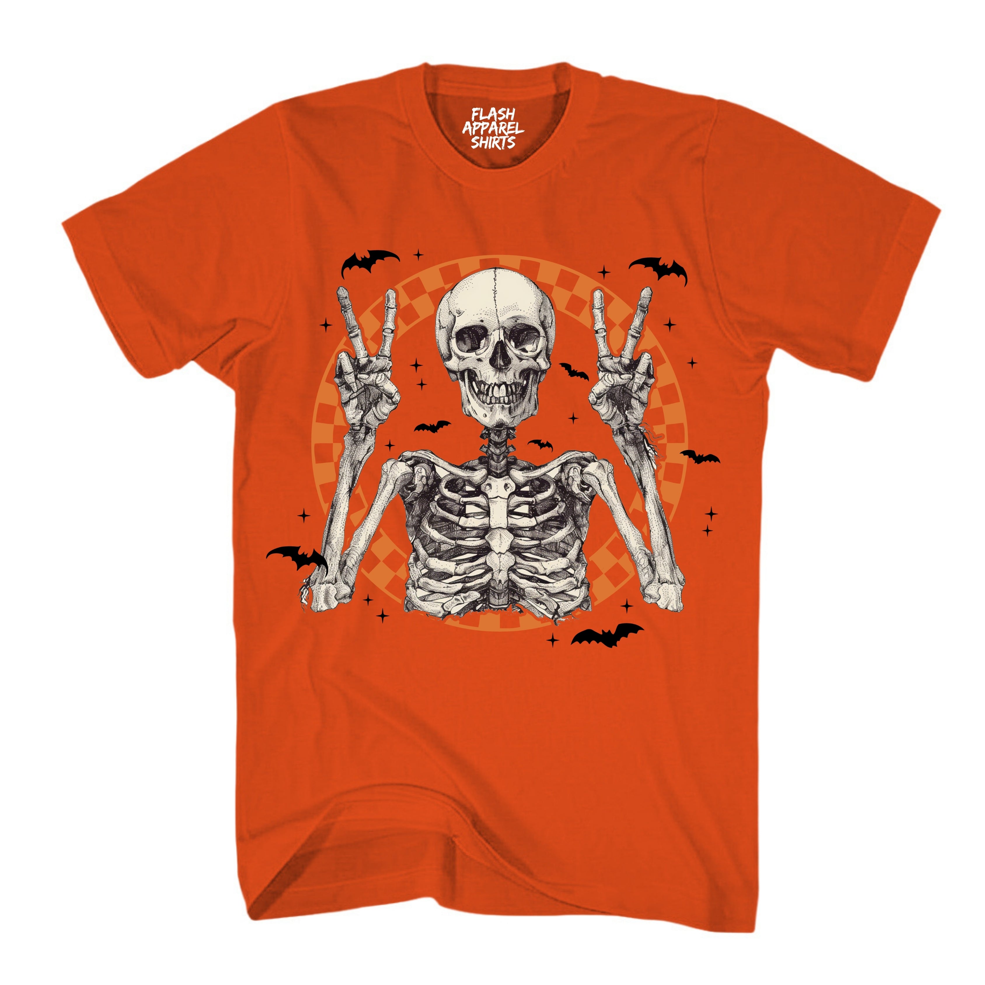 Halloween Shirt Vintage Retro Skeleton Peace Spooky Scary Funny Tee Costume T-Shirt Novelty Gift T Shirt