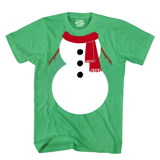 Christmas Snowman Shirt White Red Scarf Costume T-Shirt Snowman Costume Tee Suit Christmas Novelty Shirts Unisex