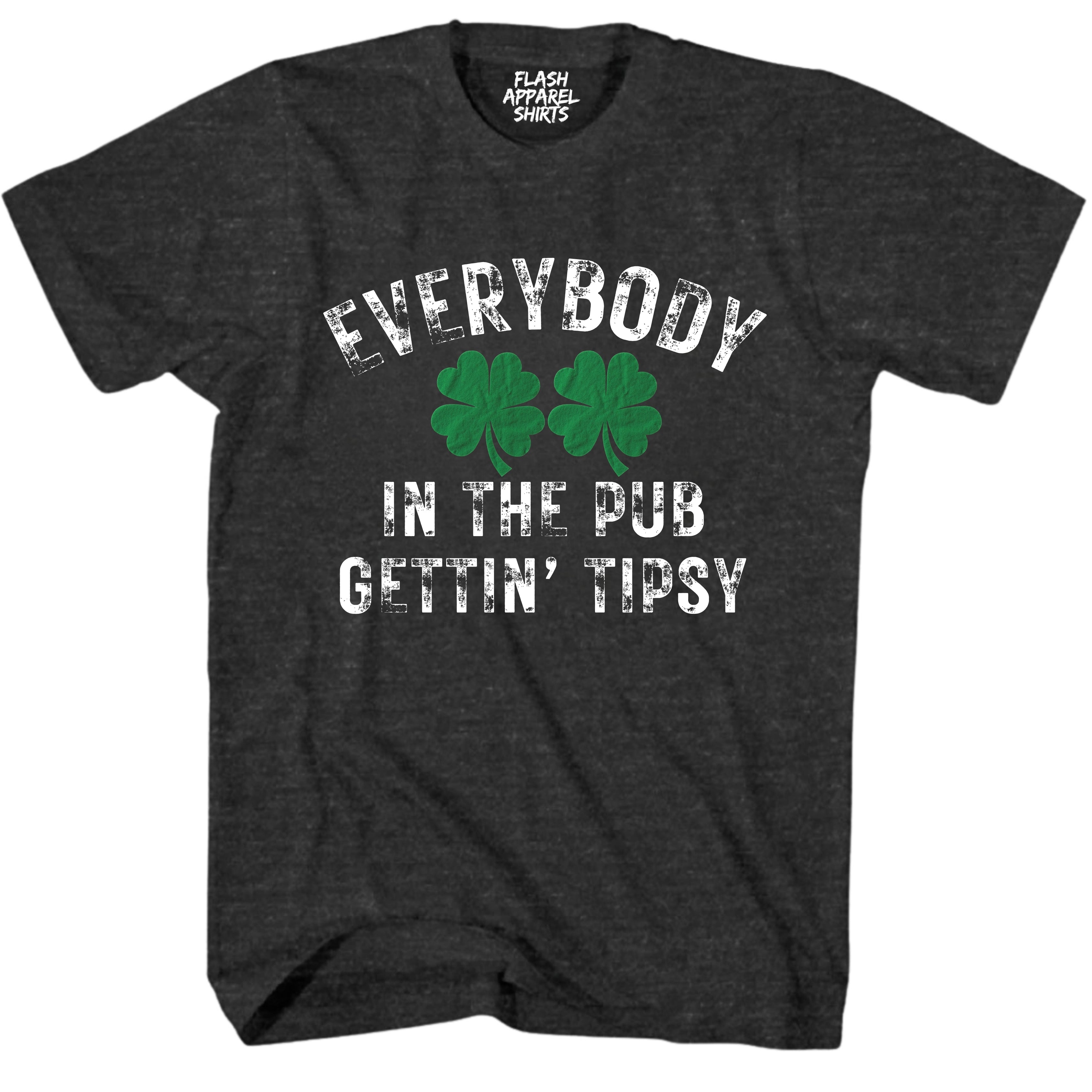 Mens St Patricks Day Shirt Everybody in The Pub Gettin Tipsy T-Shirt Funny Tee for Men Funny Dad Joke Guys Novelty Vintage Graphic Small to 5XL