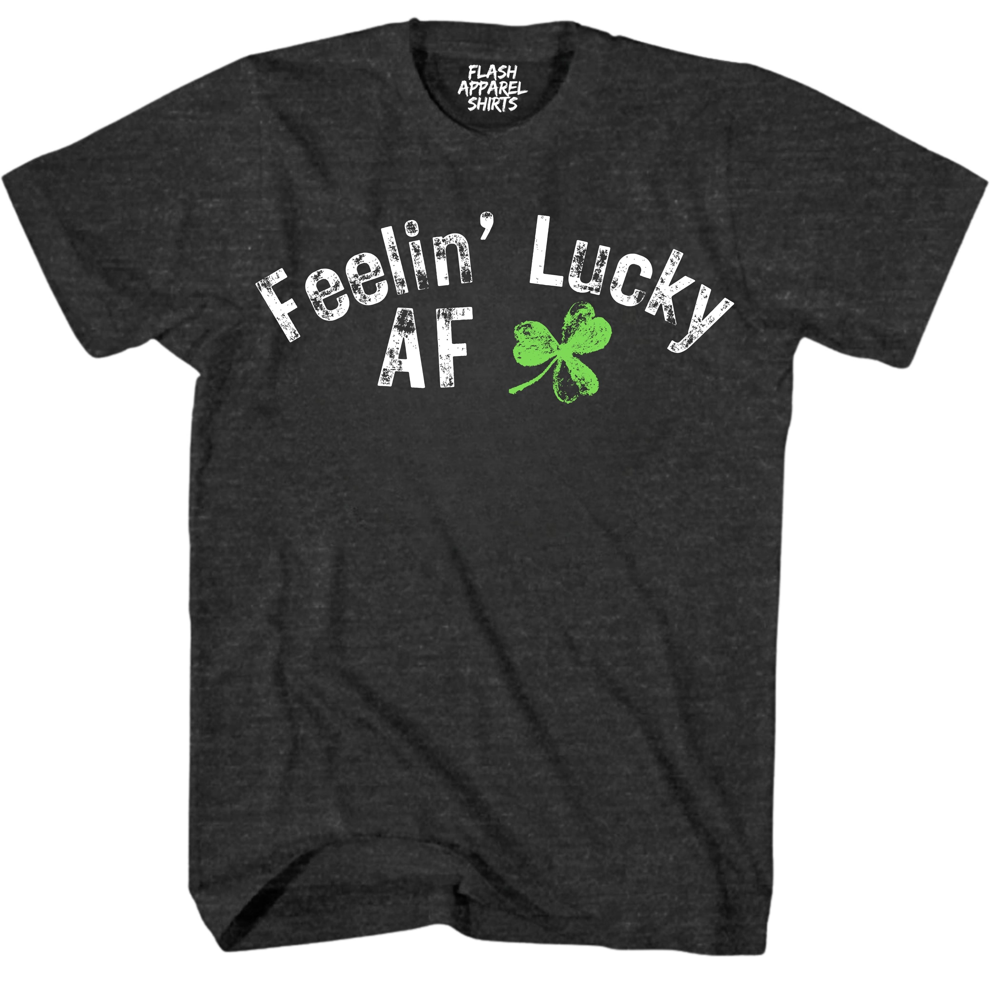 Mens St Patricks Day Shirt Feelin' Lucky AF T-Shirt Funny Tee for Men Funny Dad Joke Guys Novelty Vintage Graphic Small to 5XL