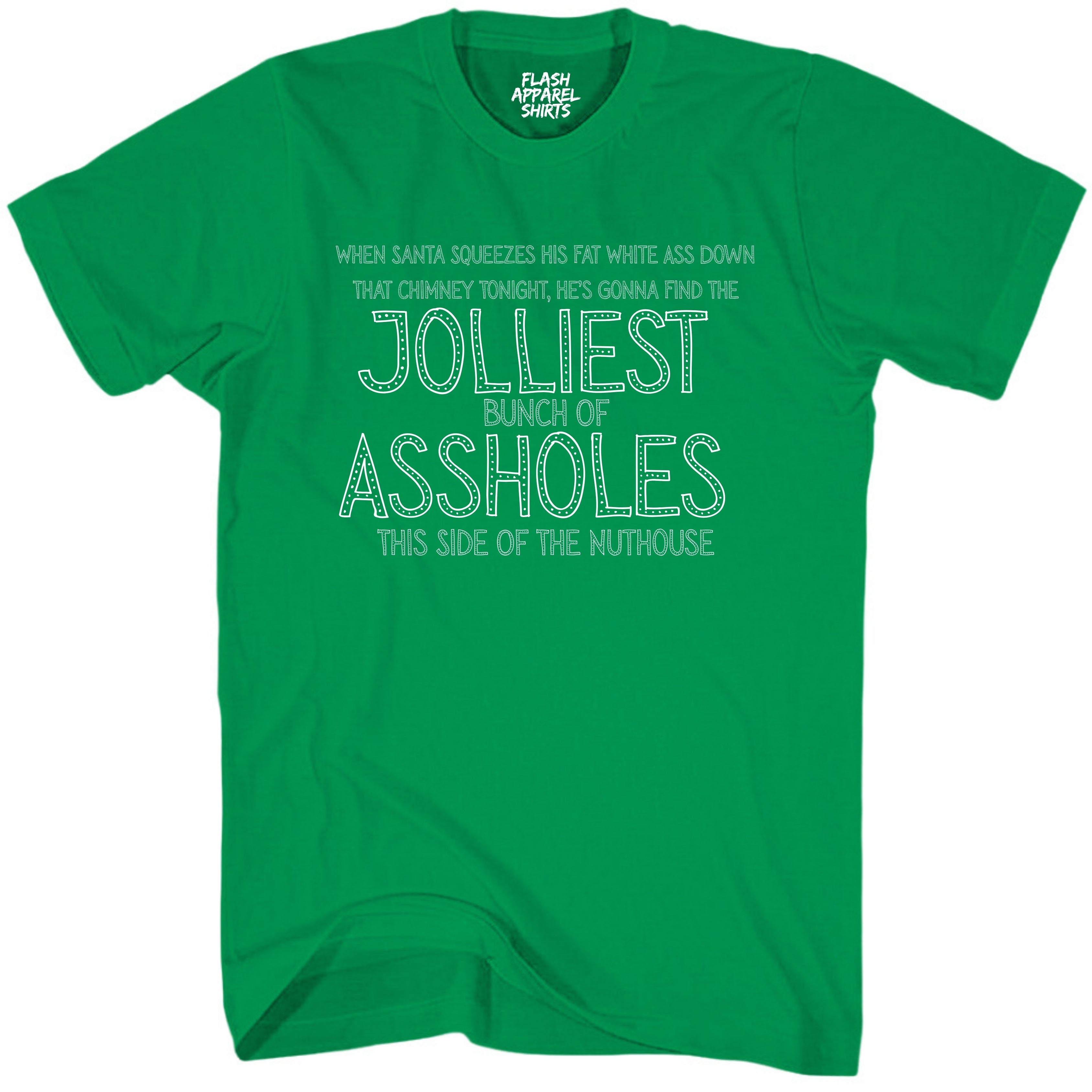 Mens Funny Christmas Shirts Jolliest Bunch of A Holes T-Shirt Funny Retro Vintage Tee Graphic Fathers Day Holiday Spirit Party Gift Small to 5XL