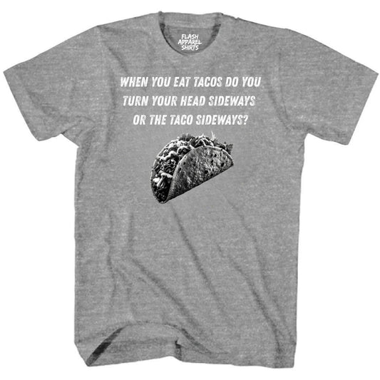 Mens Novelty Shirt Eat Tacos Sideways T-Shirt Funny Retro Vintage Tee Graphic Fathers Day Holiday Spirit Party Gift Small to 5XL