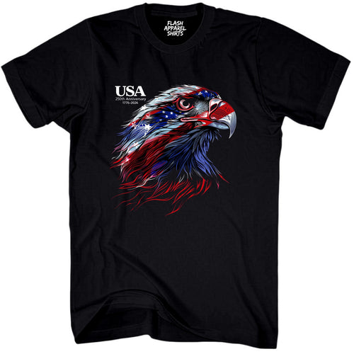 250th American Anniversary USA Bald Eagle Flag T-Shirt Patriotic Shirt Graphic T Shirt 4th of July Tee