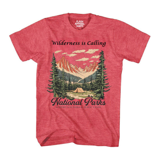 National Parks Shirt USA Wilderness is Calling Support Park Collection Camping & Hiking T-Shirt Outdoor Wildlife Nature Tee