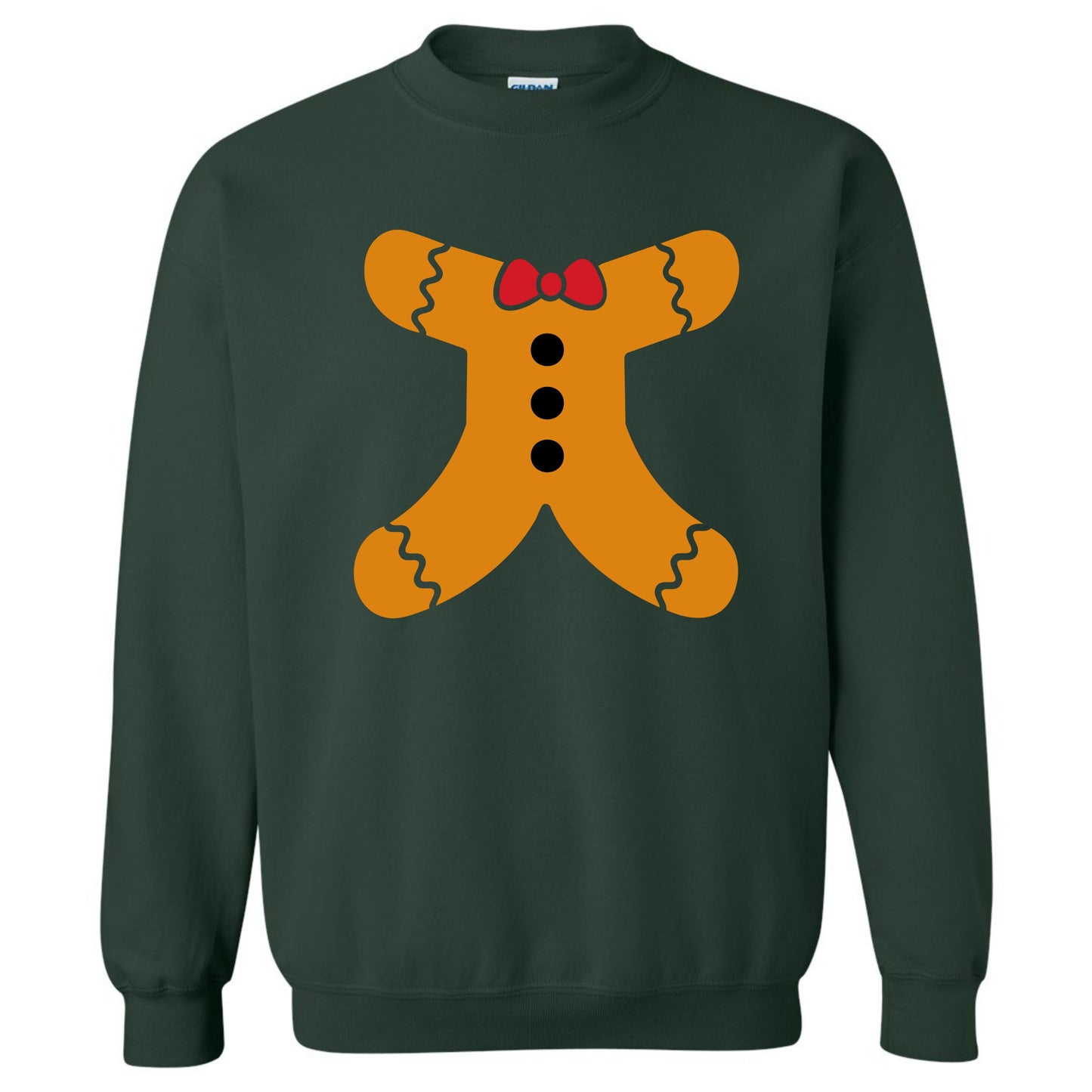 Christmas Gingerbread Man Body Holiday Crewneck Sweatshirt
