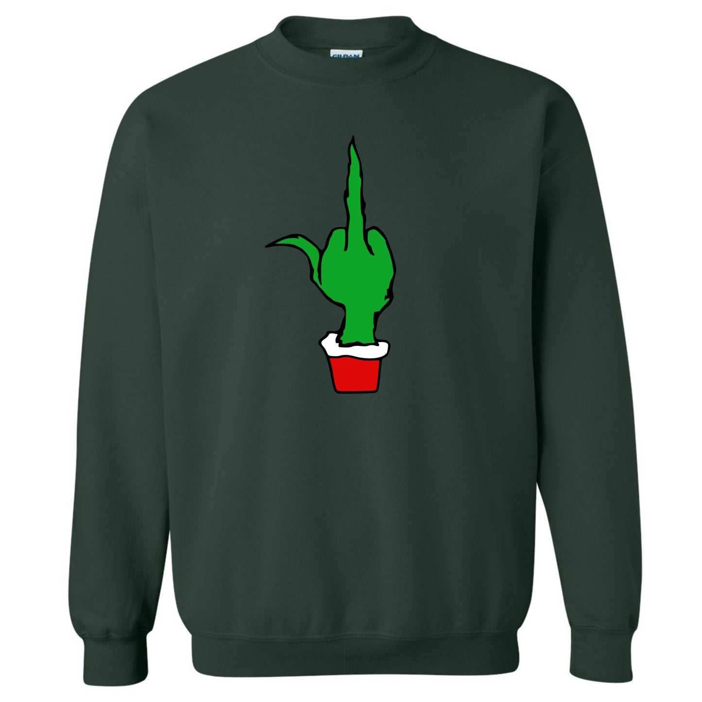 Christmas Green Finger Holiday Crewneck Sweatshirt