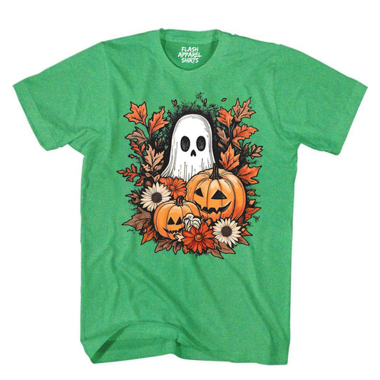 Halloween Pumpkin Spooky Ghost T-Shirt Jack O’Lantern Shirt Spooky Tee Dancing Retro Scary T-Shirt Novelty Gift T Shirt