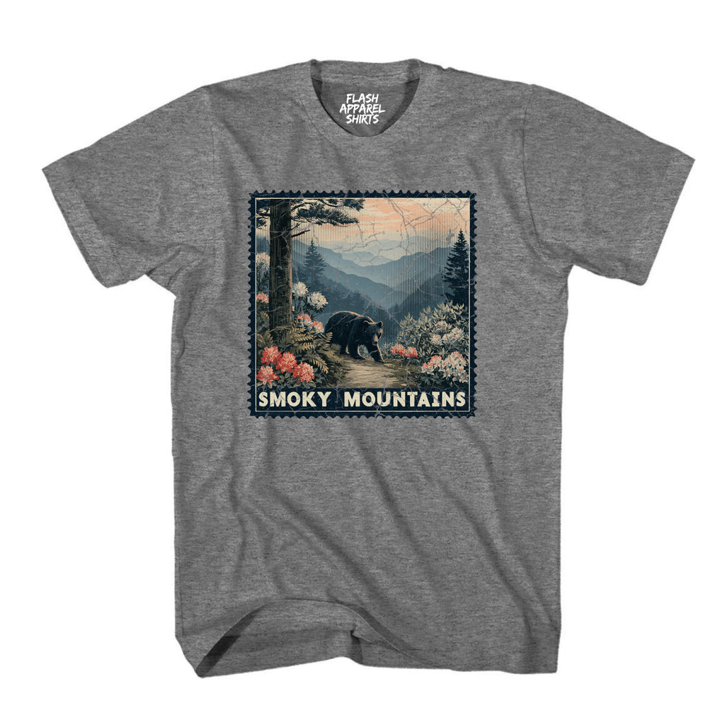 Great Smoky Mountain National Park Shirt Stamp TShirt USA Camping Hiking T-Shirt Outdoor Wildlife Nature Tee