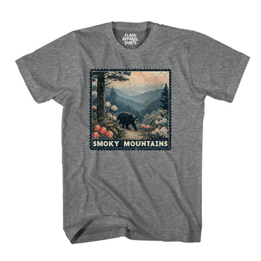 Great Smoky Mountain National Park Shirt Stamp TShirt USA Camping Hiking T-Shirt Outdoor Wildlife Nature Tee