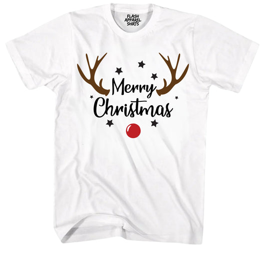 Merry Christmas Reindeer Costume T-Shirt Unisex Shirt Holiday Spirit Novelty Party Tee Size Small to 5XL