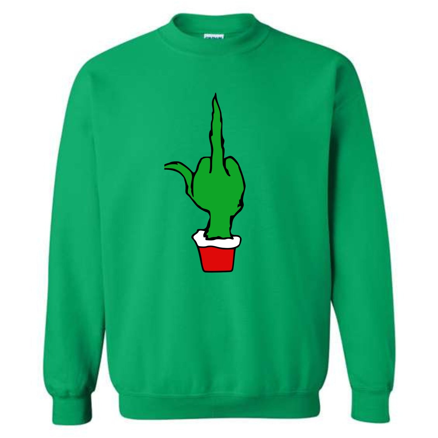 Christmas Green Finger Holiday Crewneck Sweatshirt