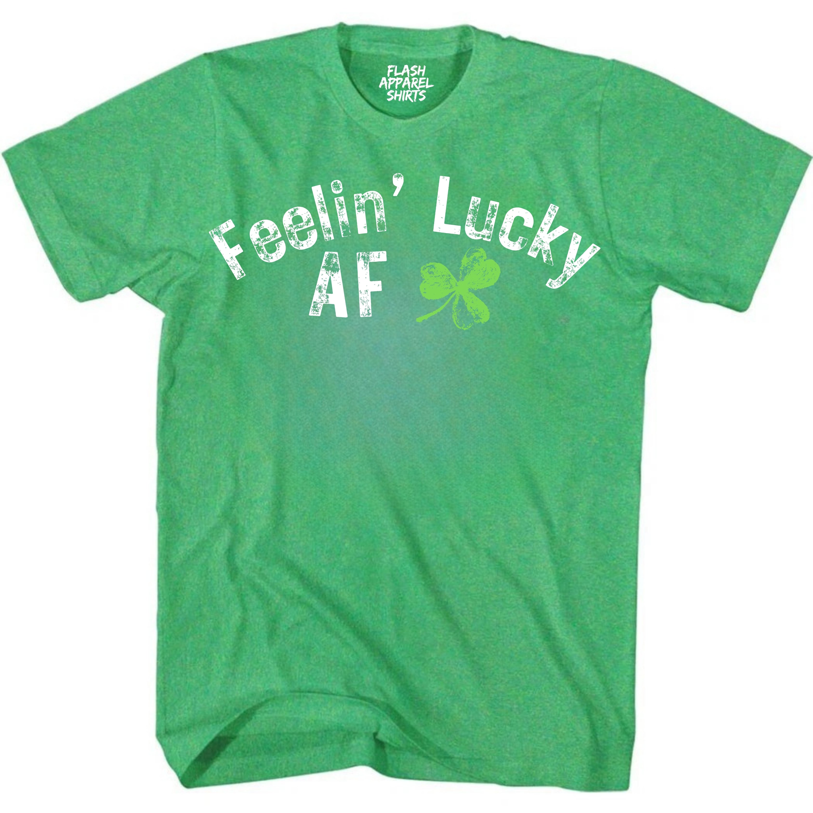 Mens St Patricks Day Shirt Feelin' Lucky AF T-Shirt Funny Tee for Men Funny Dad Joke Guys Novelty Vintage Graphic Small to 5XL