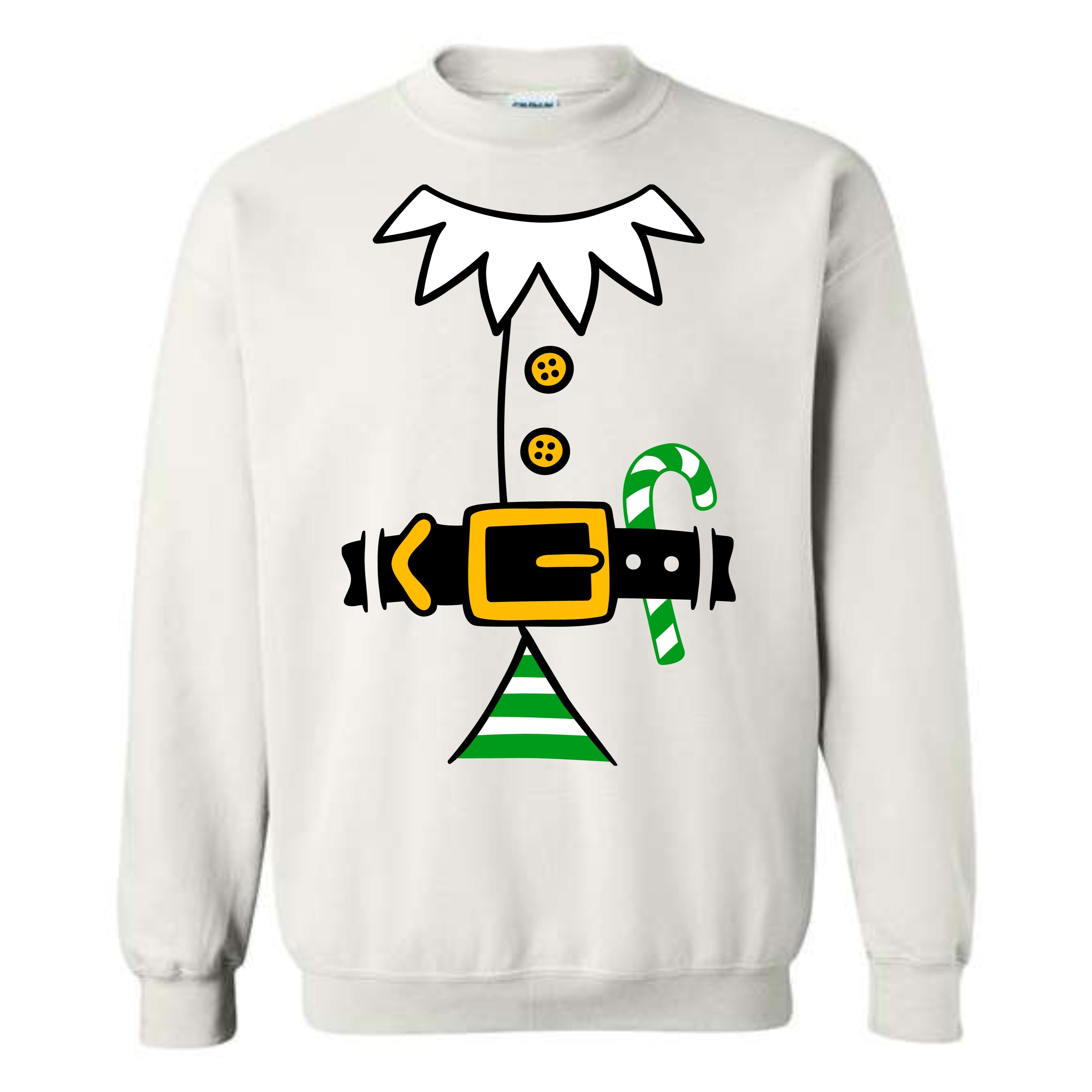 Christmas Green Elf Suit Costume Crewneck Sweatshirt