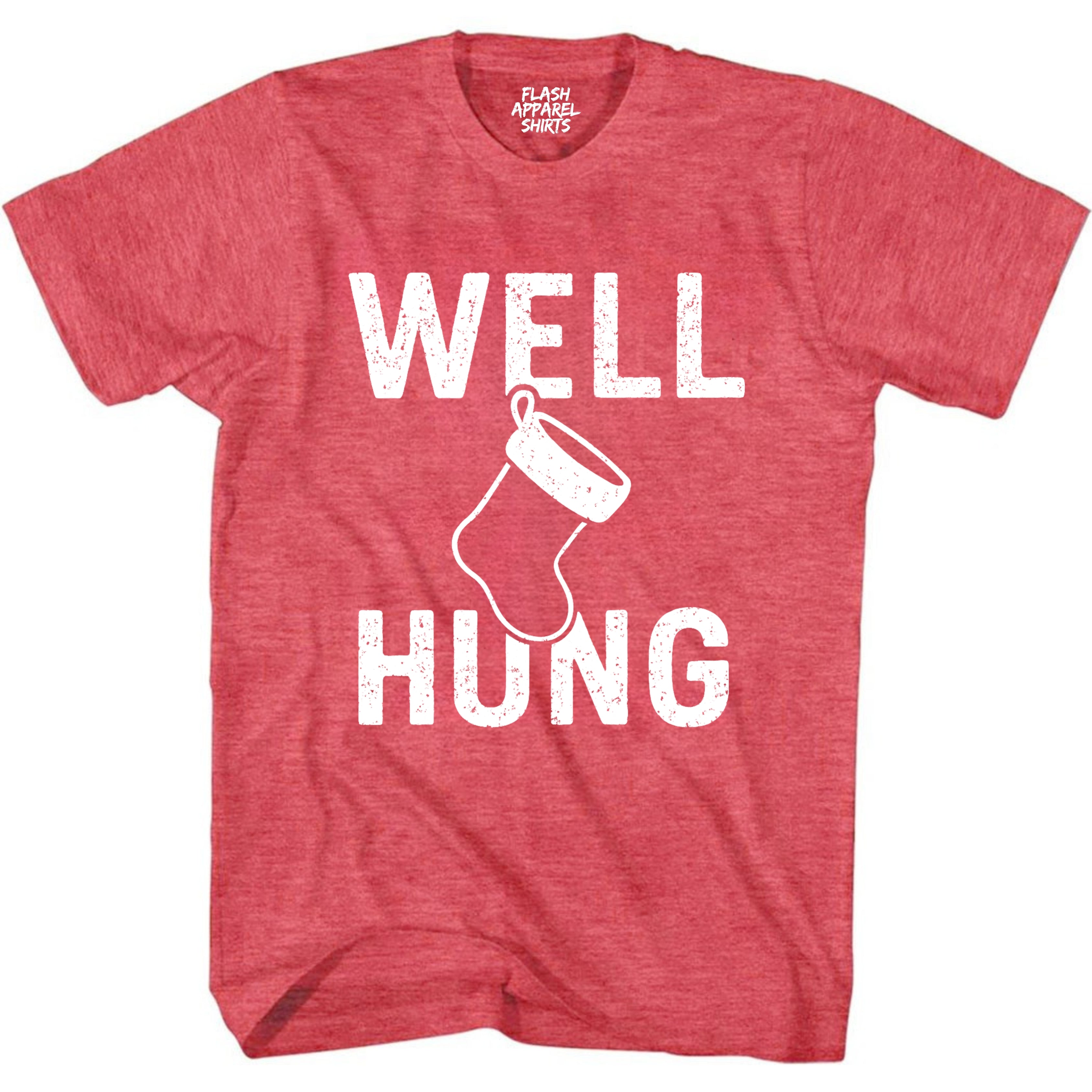 Merry Christmas Well Hung Novelty Shirt Funny Unisex Holiday T-Shirt Spirit Tee Party Gift Size Small to 5XL