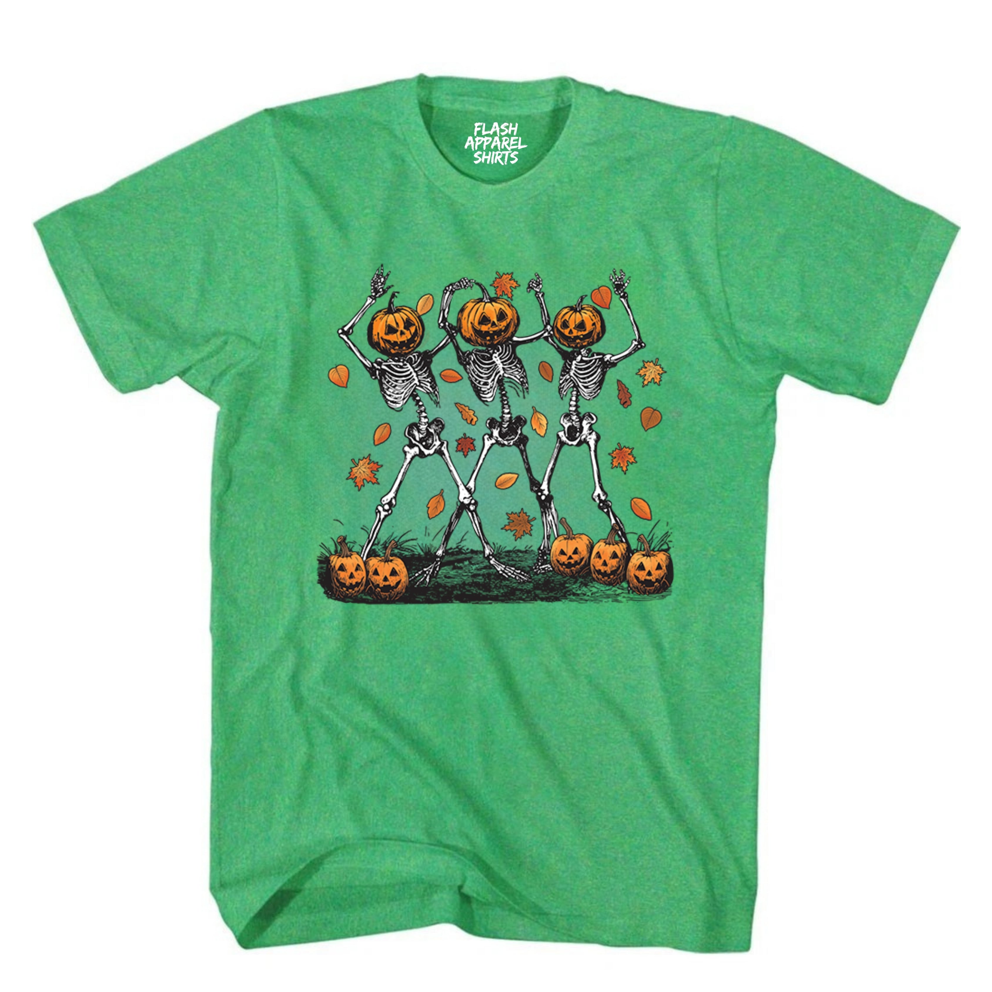 Halloween Pumpkin Skeleton Head Shirt Spooky Tee Dancing Retro Scary T-Shirt Novelty Gift T Shirt