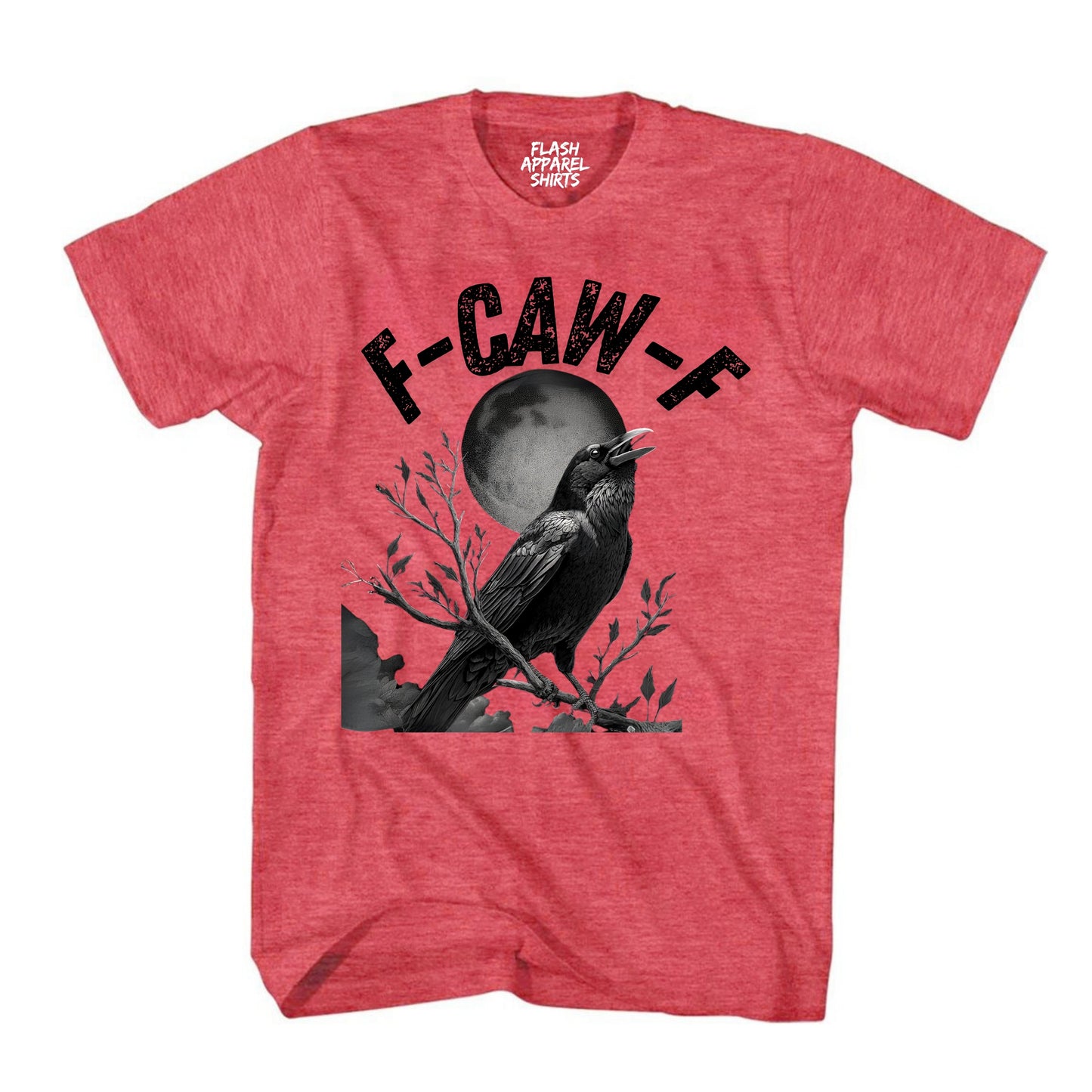 Black Crow F-Caw-F Shirt Black Bird Novelty T-Shirt Funny Moon Gothic Fcawf Adult Humor Gift Tee